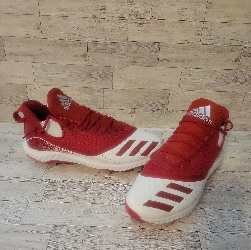 NWOT Adidas Icon V Bounce Baseball Cleats Mens Size 12 Red White G28267